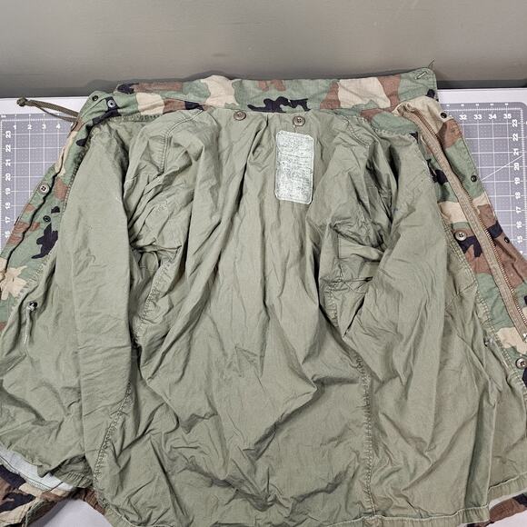 Vintage M65 Field Jacket Large Alpha Ind Woodland Camo Grunge Streetwear Skater - Picture 6 of 15